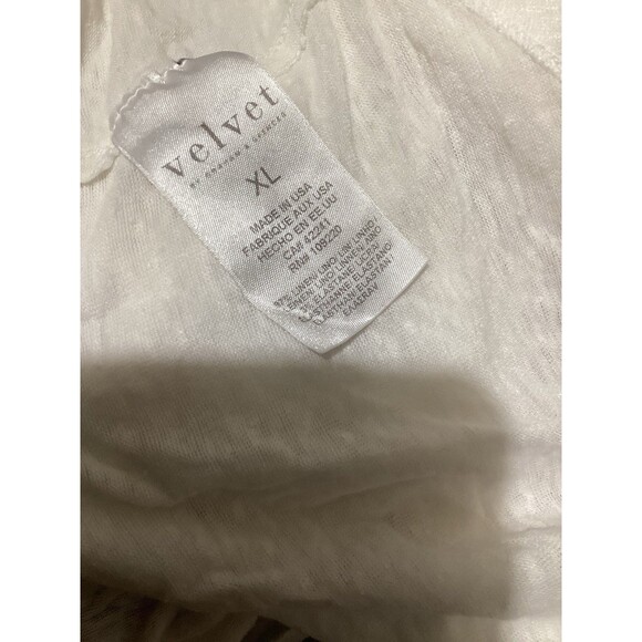 Velvet by Graham Spencer White Linen Boatneck Pullover Top Long Sleeve XL - Picture 7 of 7